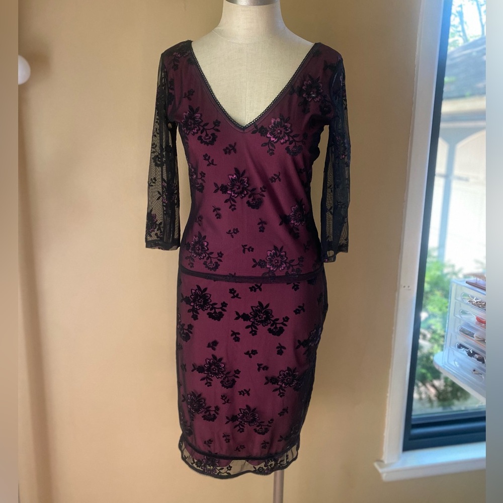 Vintage 90s Rampage Set | Floral Lace | V-neck | Cocktail | Romy & Michelle